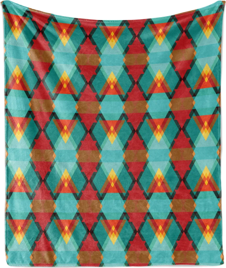 Coperta ABAKUHAUS in Pile di Flanella Geometrica 125x175 cm - Plaid Soffice