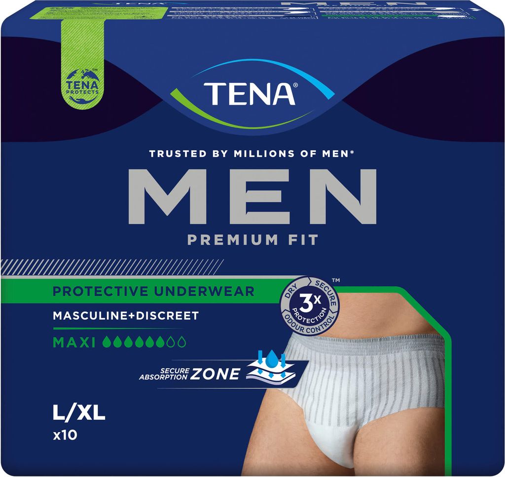 Tena Men Premium Fit Majtki chłonne maxi L/xl 4X10 szt Zdjęcie produktu 