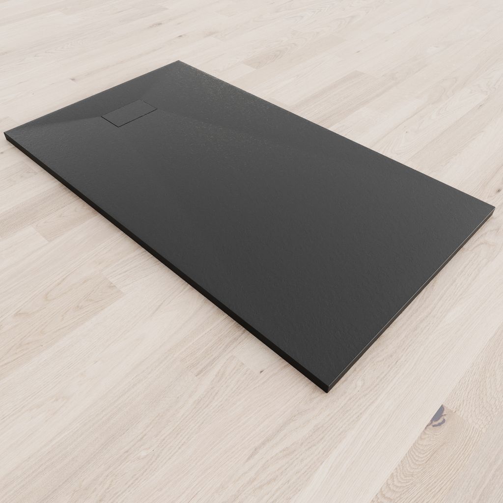 i-flair Duschwanne SMC, Schwarz, 160x90 cm, rutschfeste Produktbild 