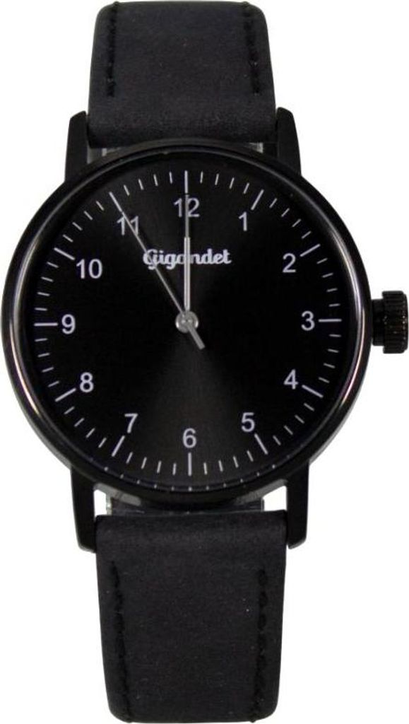 Gigandet Armbanduhr Quarz Damen Edelstahl Lederband Schwarz Grau G27-009