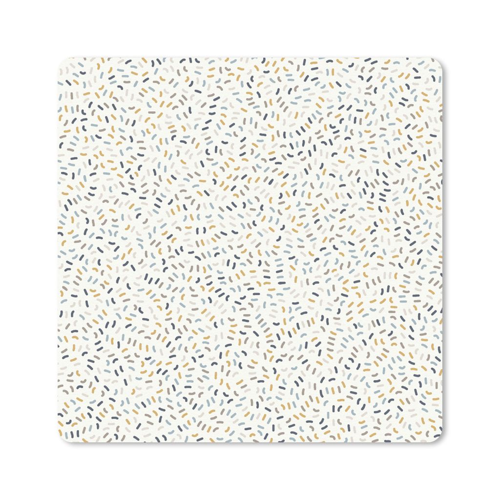 MuchoWow Mauspad Mousepad Muster - Konfetti - Pastell 20x20 cm - Mousepads - Maus Mat - Pad - Mausunterlage - Desk Mat - Bureauartikeln