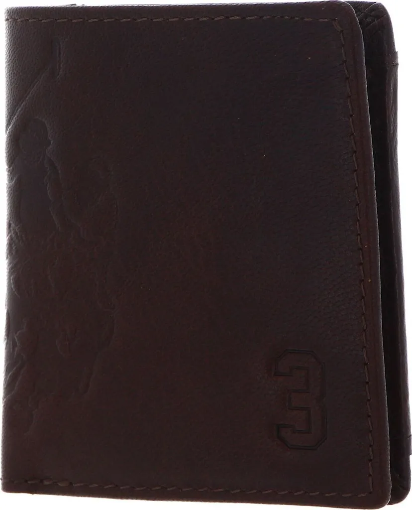 U.S. POLO ASSN. Portafoglio Uomo Essex Pelle Marrone Scuro con Monete