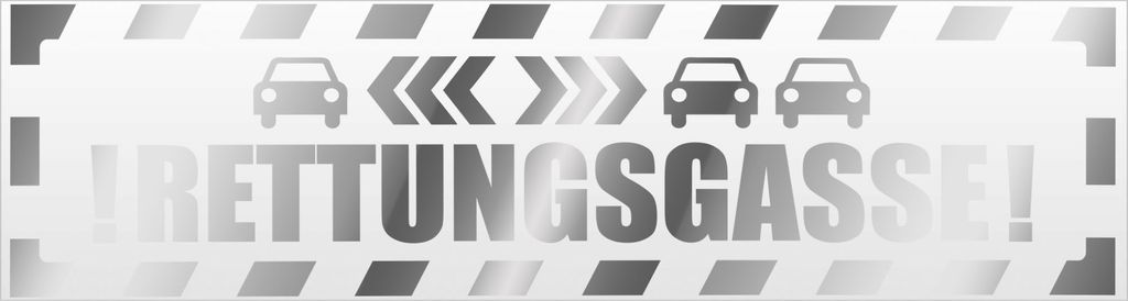Kiwistar Rettungsgasse Autos gestreift Magnetschild Schild magnetisch - 60cm Chrom - Magnetfolie für Auto PKW Kfz