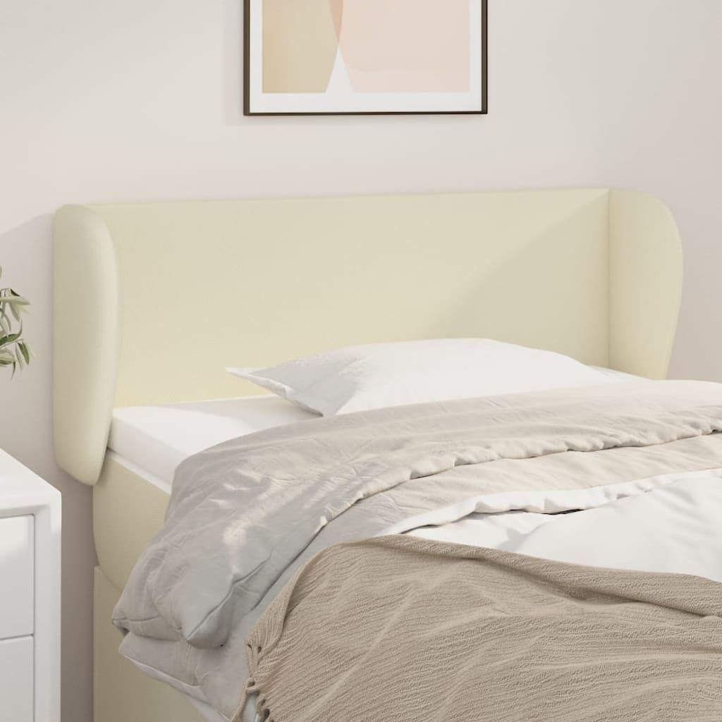 Möbel Kopfteil mit Ohren Creme 103x23x78/88 cm Kunstleder - Bettkopfteil 3116950