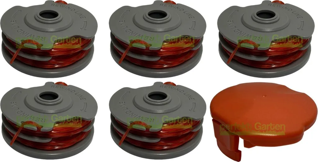 Offerta 5 Bobine Filo + Cappuccio Homelite 513937184 UT41112 GVM GT840