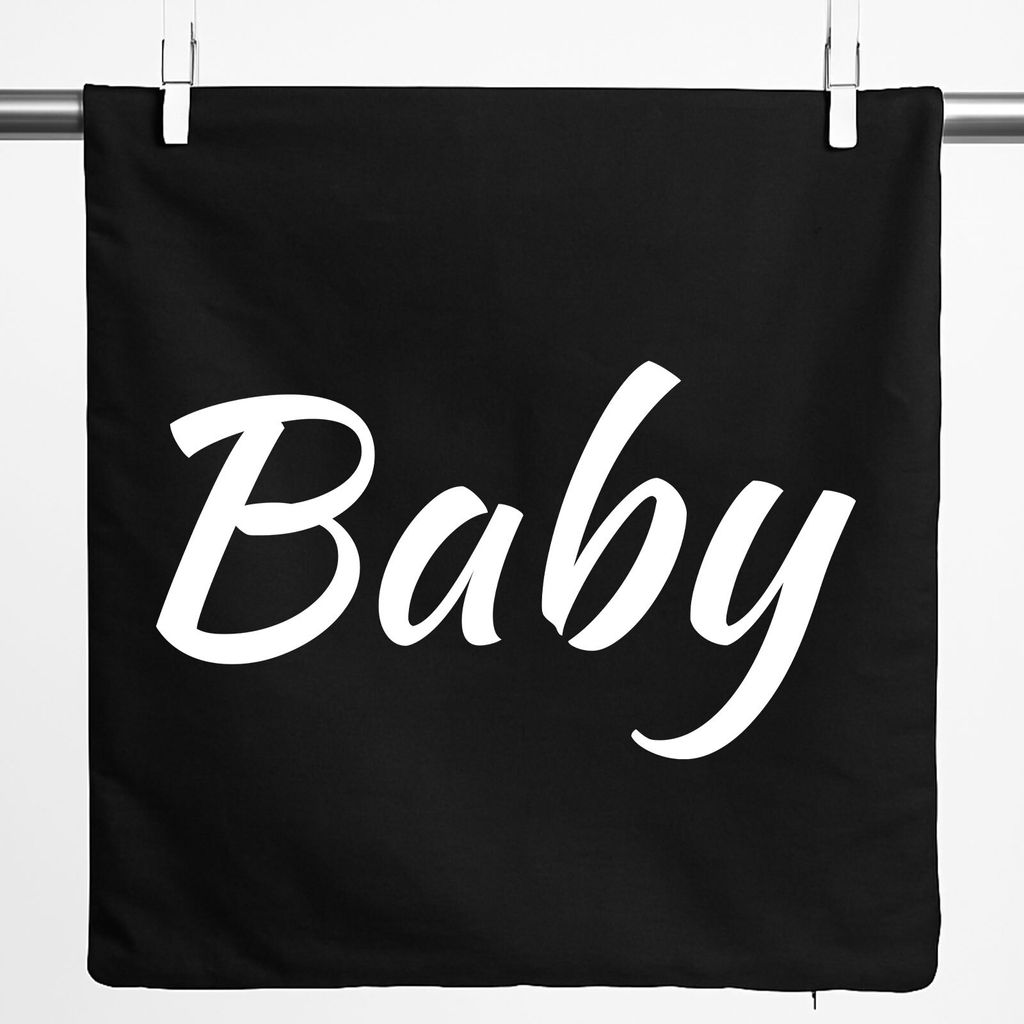 Huuraa Kissenbezug Baby Schriftzug Geschenk 40x40cm Black Baumwolle Baby Präsent