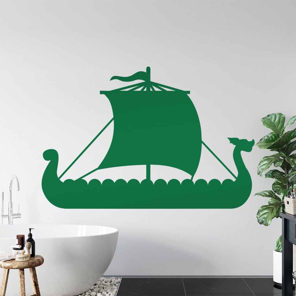Wikinger Schiff Drachenboot Wandtattoo Wandaufkleber Wall Sticker - Dekoration, Küche, Wohnzimmer, Schlafzimmer, Badezimmer