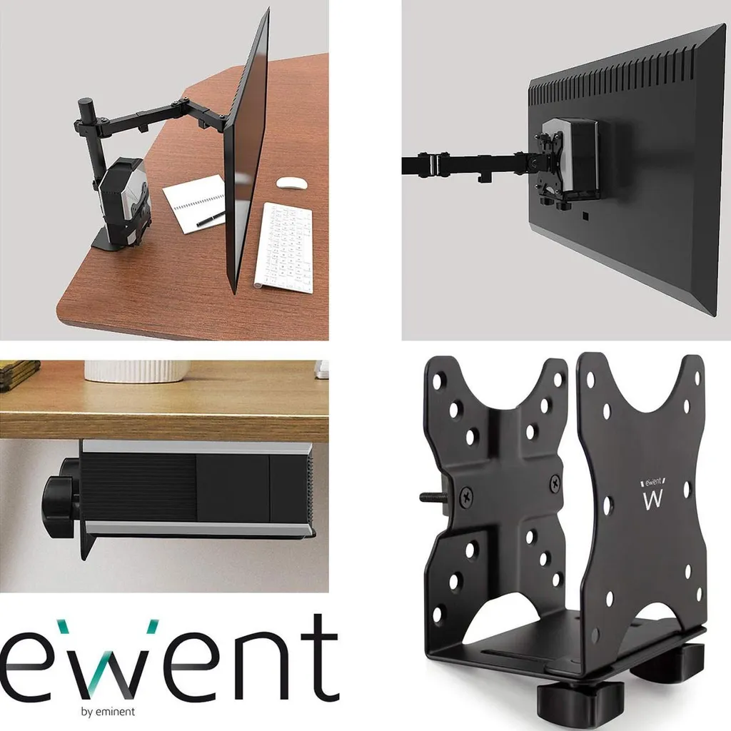 Support de Moniteur de Bureau Fixe 13-27 Pouces Noir Ewent EW1517 Robuste - 2