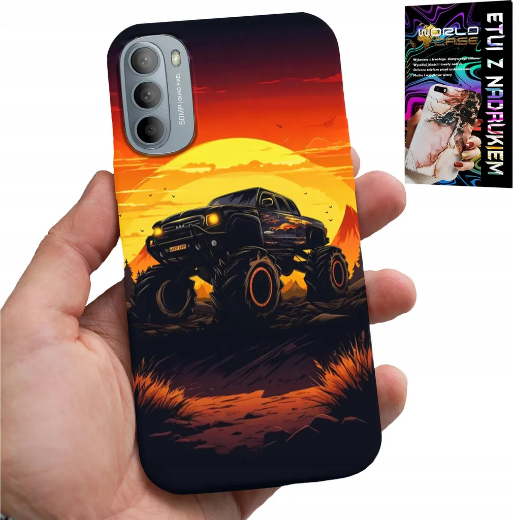 Cover Motorola G82 / G52 con Disegni Camion e Monstertruck + Vetro 9H