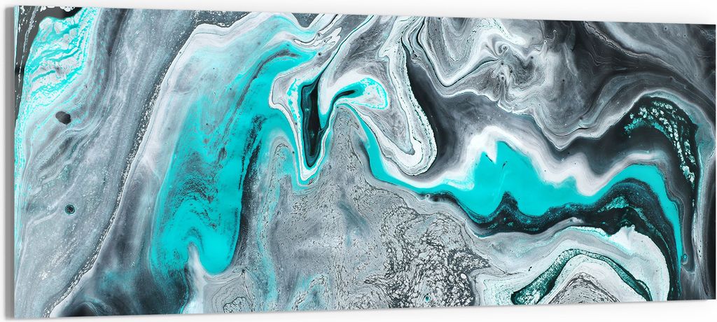 DEQORI Glasbild Echtglas 150x60 cm 'Fließende Energie' Wandbild Bild modern Deko