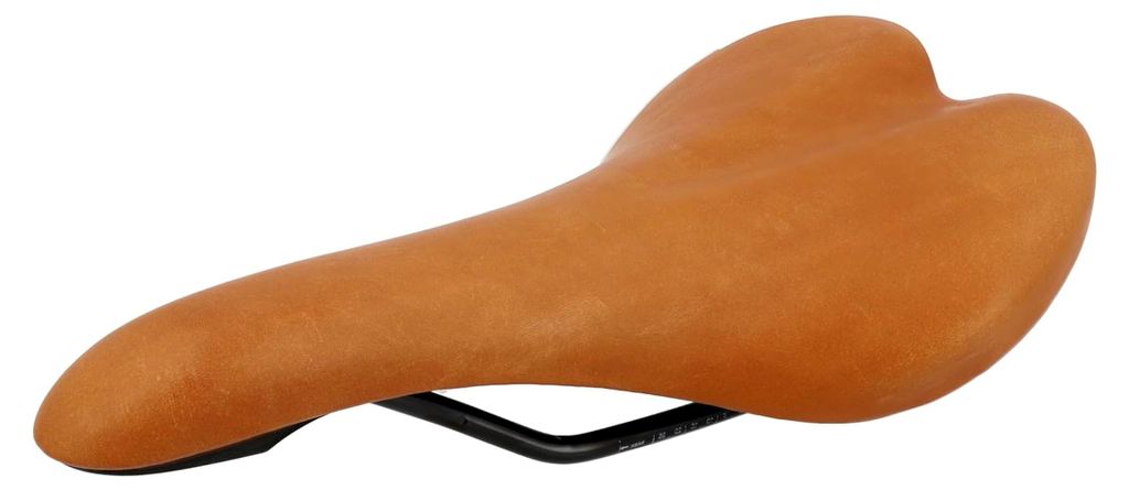 Gusti Fahrradsattel aus Leder - Geraint T. Ledersattel weich für Rennrad, echtes Leder (Haselnuss 2)