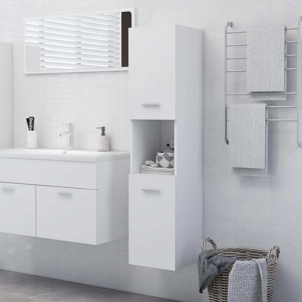 Maison Exclusive - Badezimmerschrank Weiß 30x30x130 cm Holzwerkstoff
