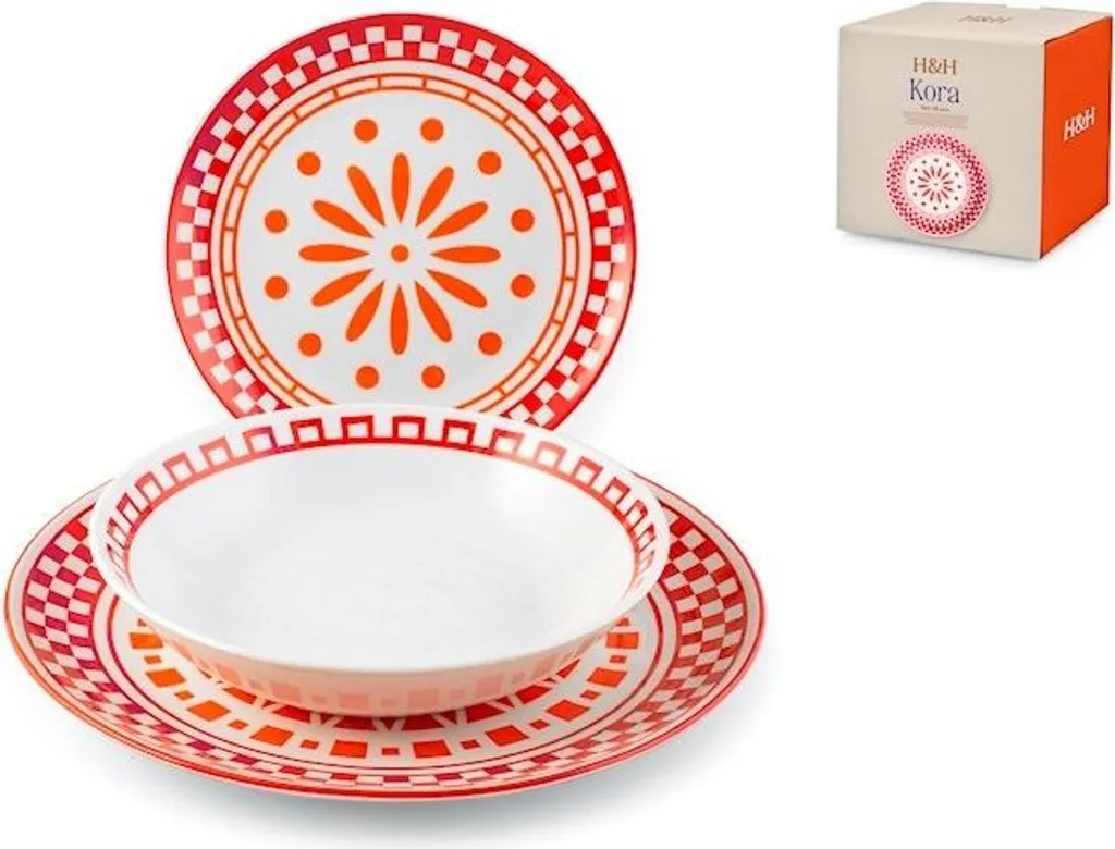 Kora Servizio Piatti 18 Pezzi in Porcellana | Colore in Cucina