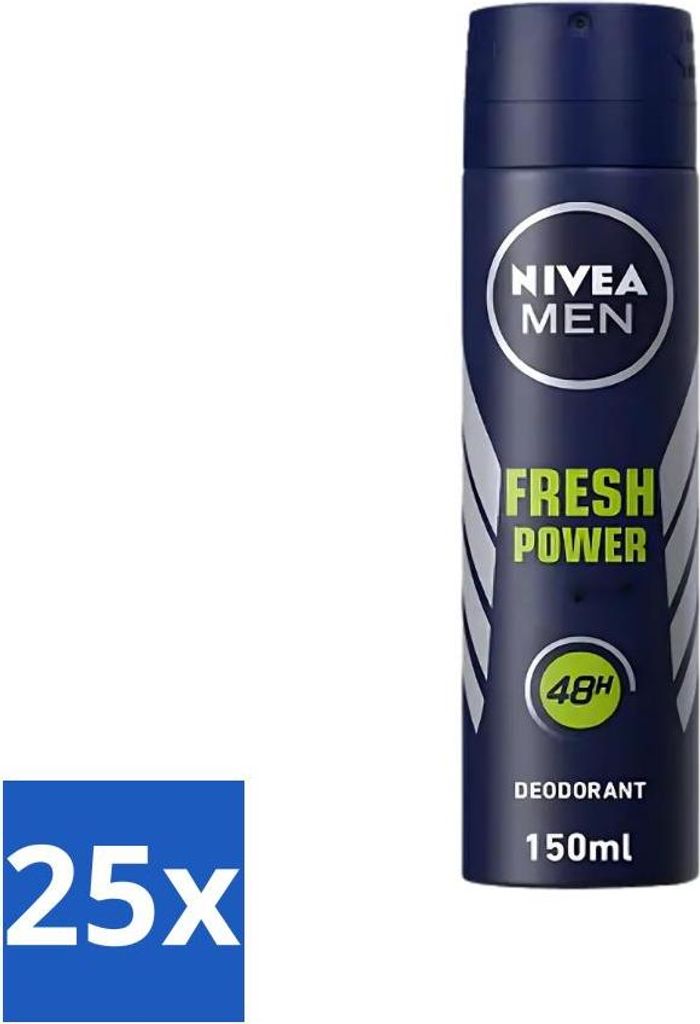 Nivea Men Deodorant Spray – Frische Power – 48 Stunden lang anhaltend – 150 ml - Vorteilspack - 25 Stücke