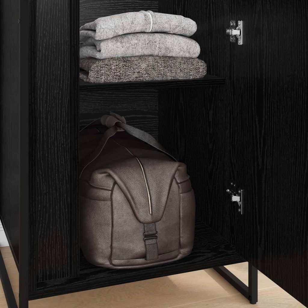 (Design 2026) Warderobe mit Tür 2 pcs - Montage erforderlich - Schwarz Eichen-Optik 50 x 50 x 200cm - HOMMIE 565412 - Kleiderschränke