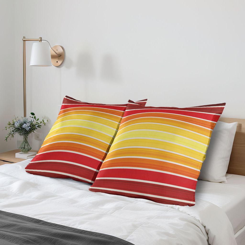 ABAKUHAUS Streifen Kissenbezug Packung mit 2, Bunte horizontale Streifen im Wandel der Schatten, Dekorativer Gedruckter Kissenbezug, 80x80 cm, Mehr...