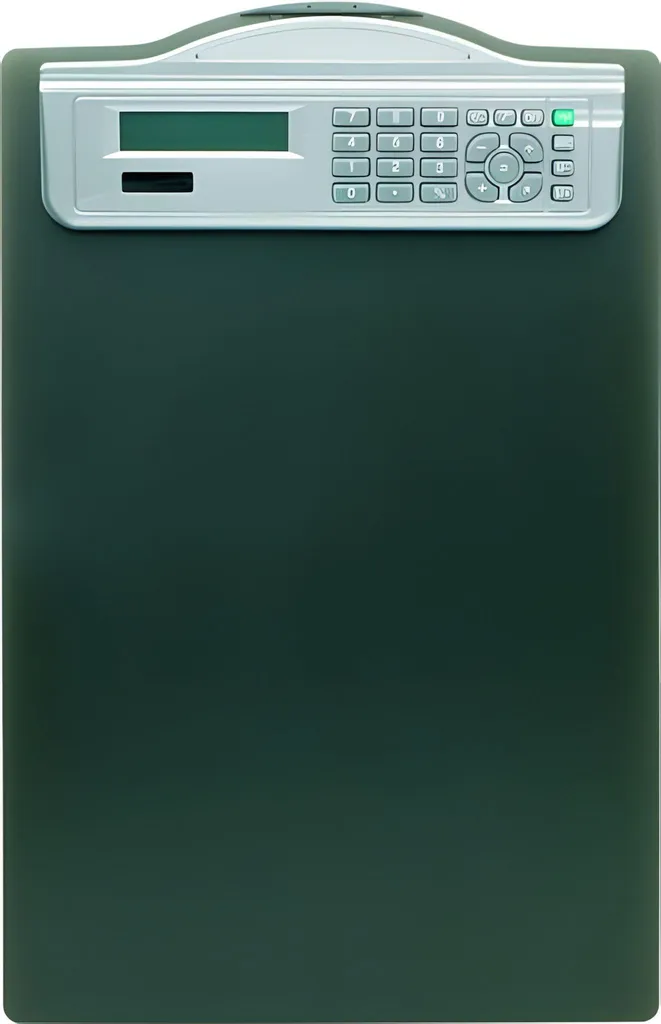 Porte-bloc A4 noir rigide multifonction avec calculatrice solaire LCD