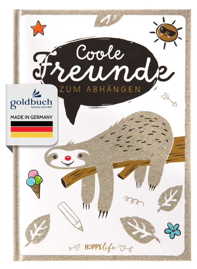 Goldbuch Freundebuch HAPPYlife Faultier Produktbild 