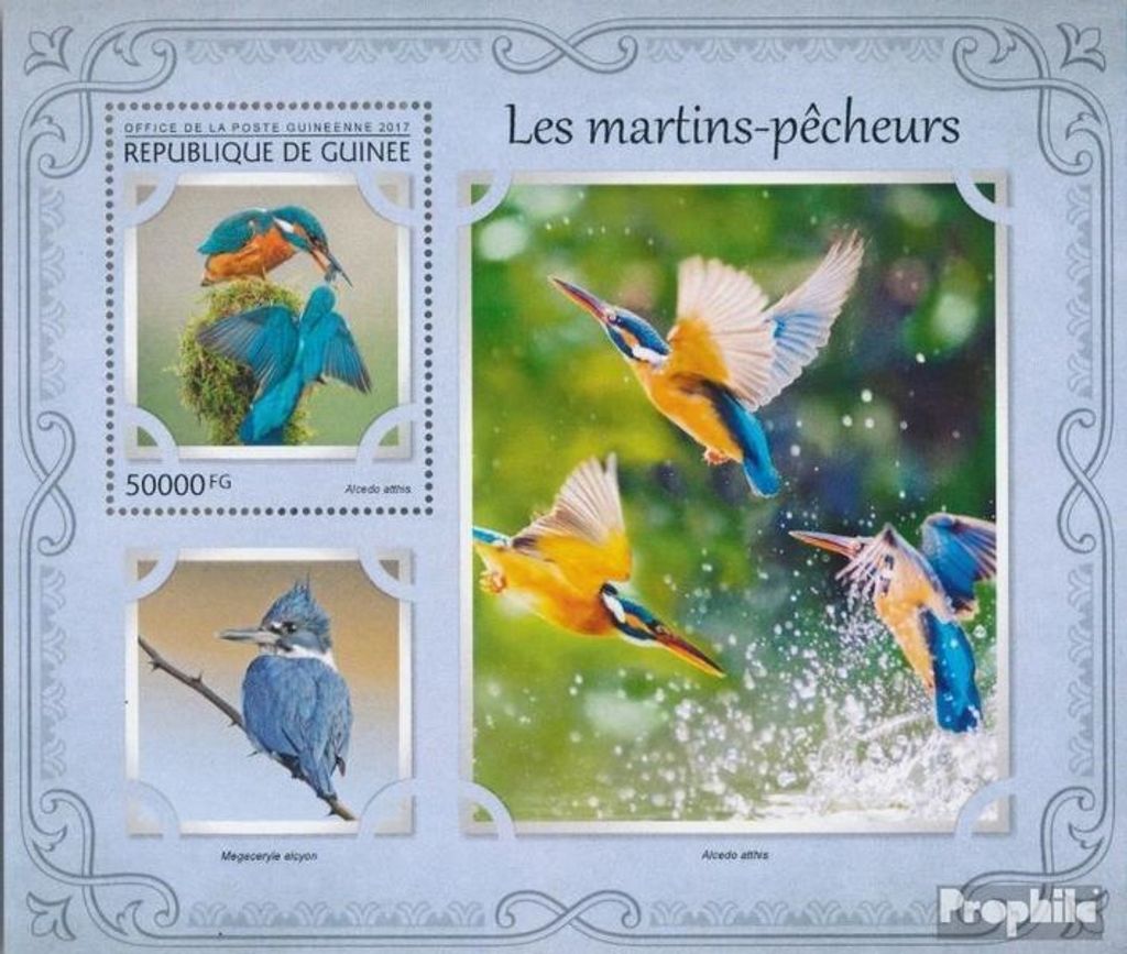 Briefmarken Guinea 2017 Mi Block 2737 (kompl. Ausgabe) postfrisch Eisvögel