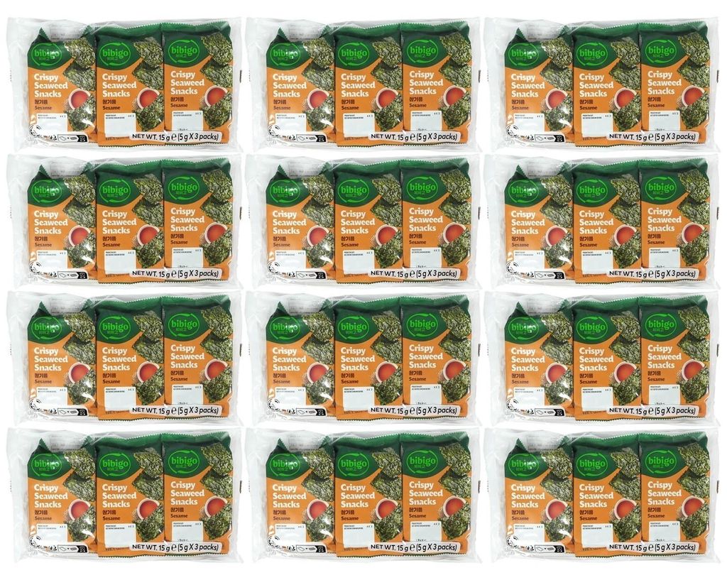 Bibigo Seealgen Snack Original SESAM 12x15g Produktbild 