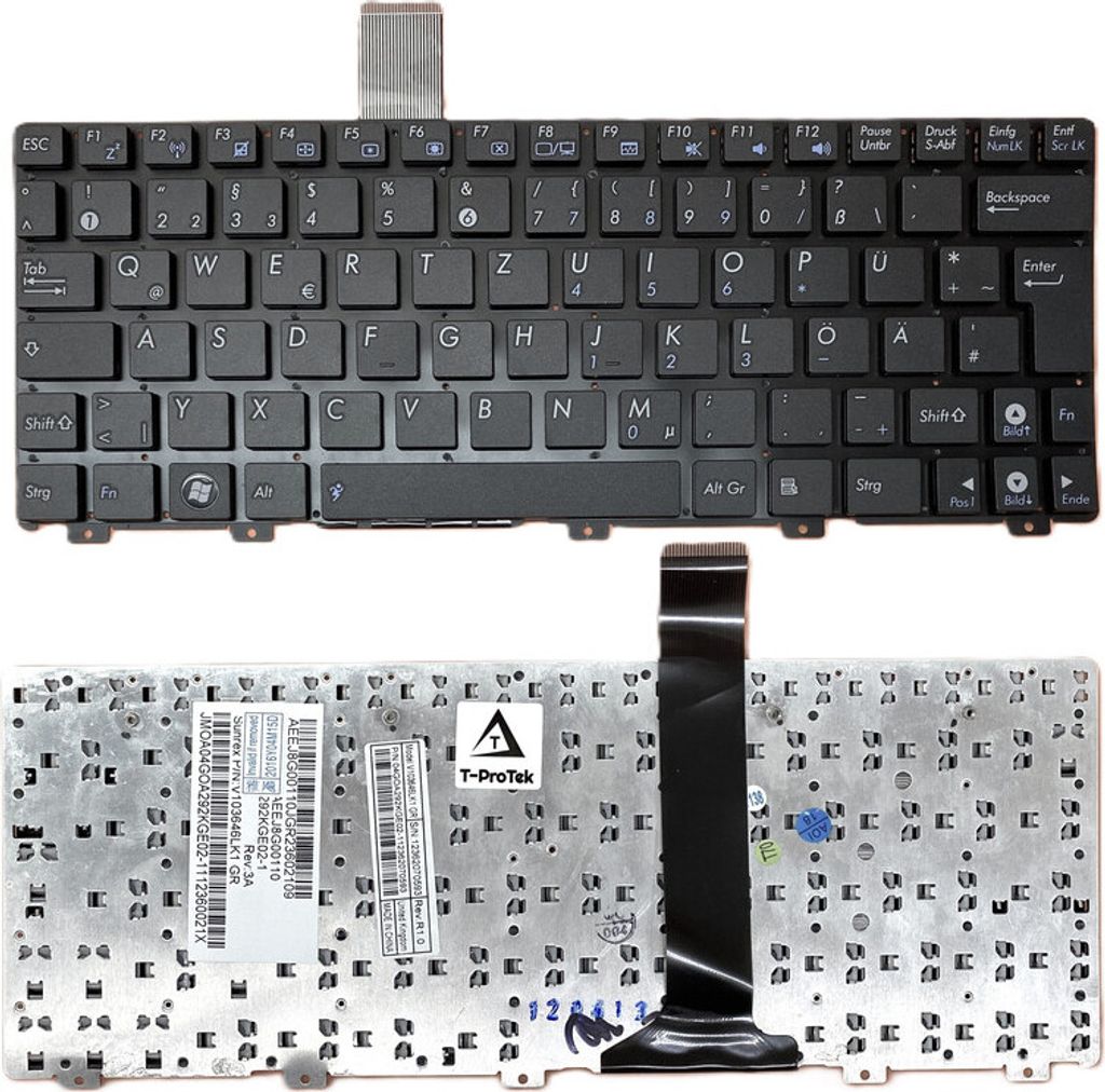 DEUTSCHE - Schwarz Tastatur ohne Rahm für ASUS EEE PC 1025CE-7P