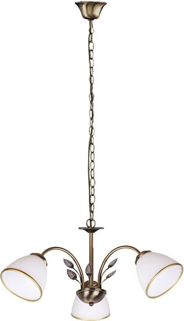 Stilvolle Pendelleuchte ALETTA Jugendstil Glas Metall in Produktbild 