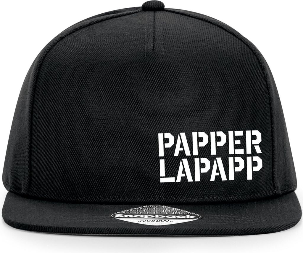 Huuraa Cappy Mütze Papperlapapp Schriftzug Black Polyester Snapback Kappe Geschenkidee