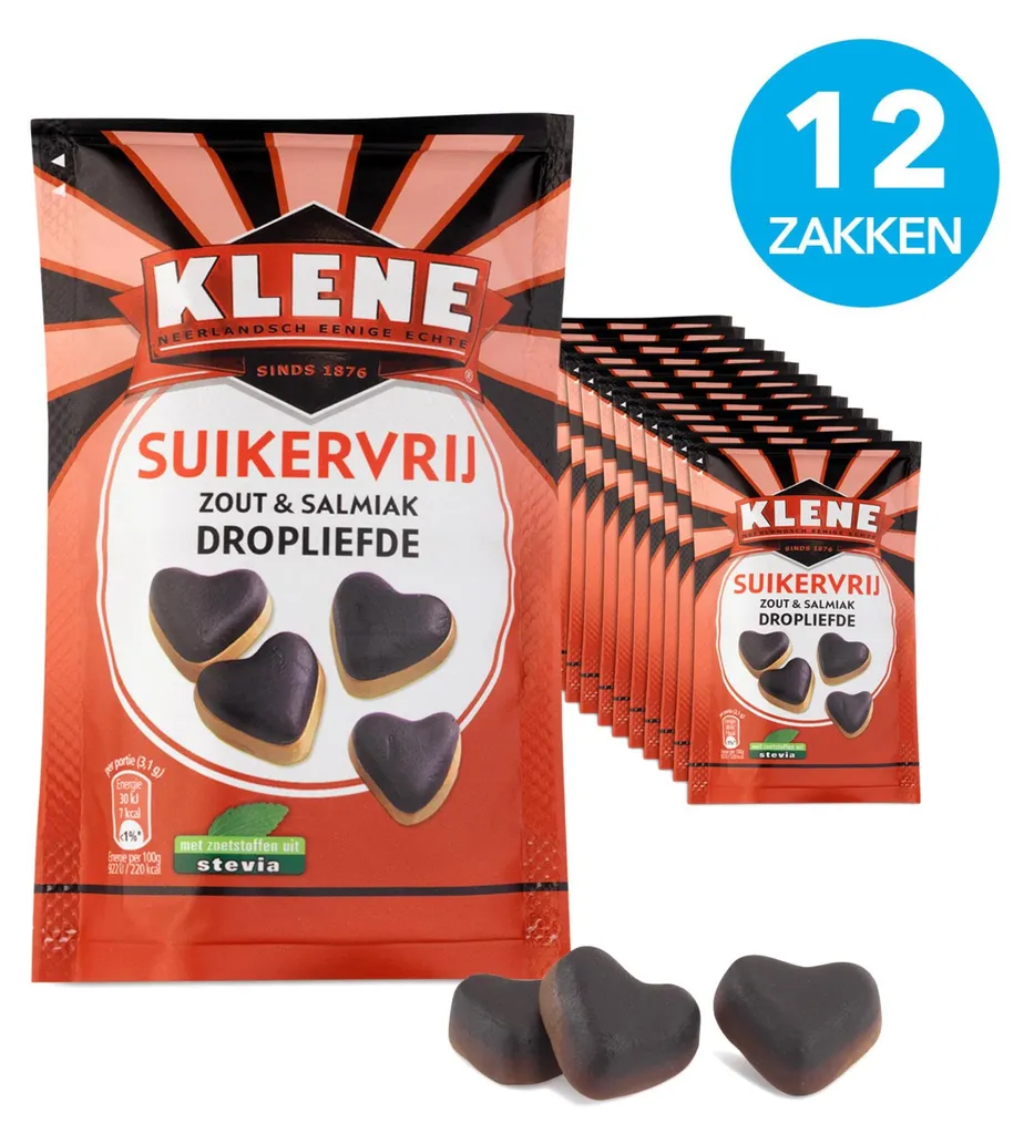 Réglisse Salée à l'Ammoniaque sans Sucre 12x90g Petits Sachets d'Amour