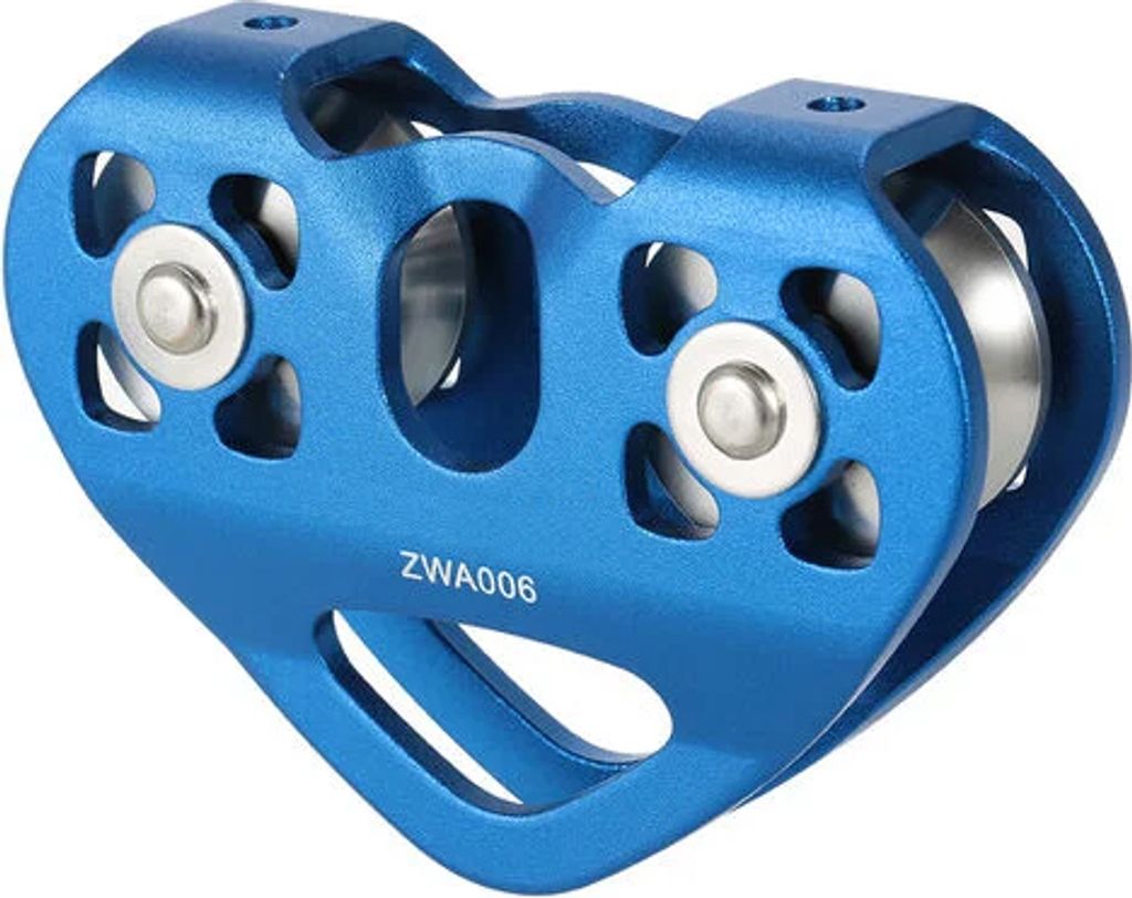 30 kN Kabelwagen-Umlenkrolle mit Kugellager, Klettern, Höhlenerkundung, Höhenarbeit, Rettung (blau)