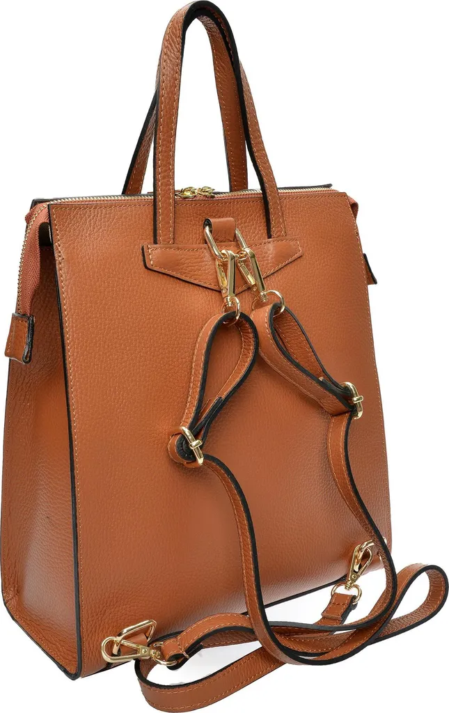Sac à dos Luisa Vannini LV 102 en cuir Cognac Scuro : Finition Premium