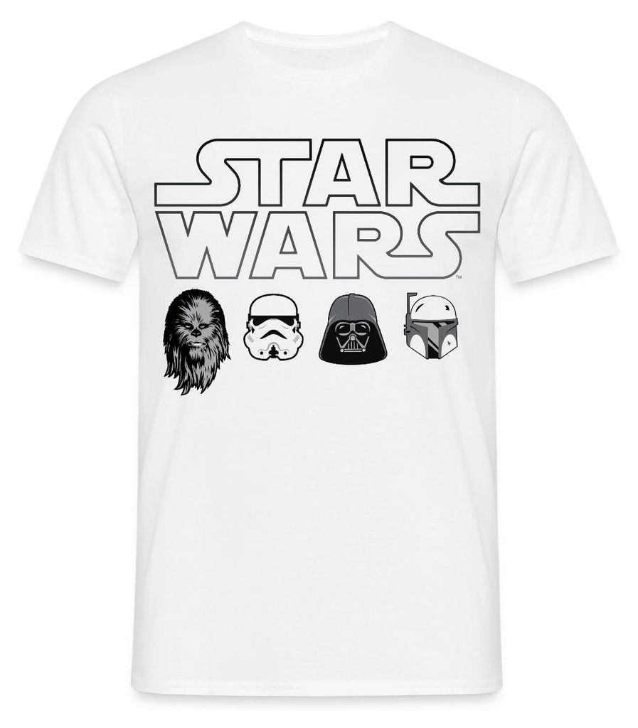 Star Wars Chewbacca Stormtrooper Darth Vader Icons Männer T-Shirt, 4XL, Weiß