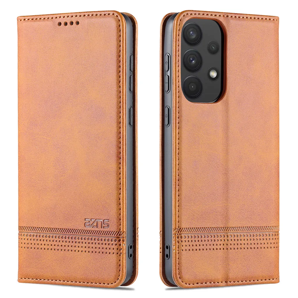 Custodia In Pelle PU Con Portafoglio E Supporto Per ZTE Blade A73 5G, Flip Case Magnetica Con Slot Per Carte, Marrone - 2