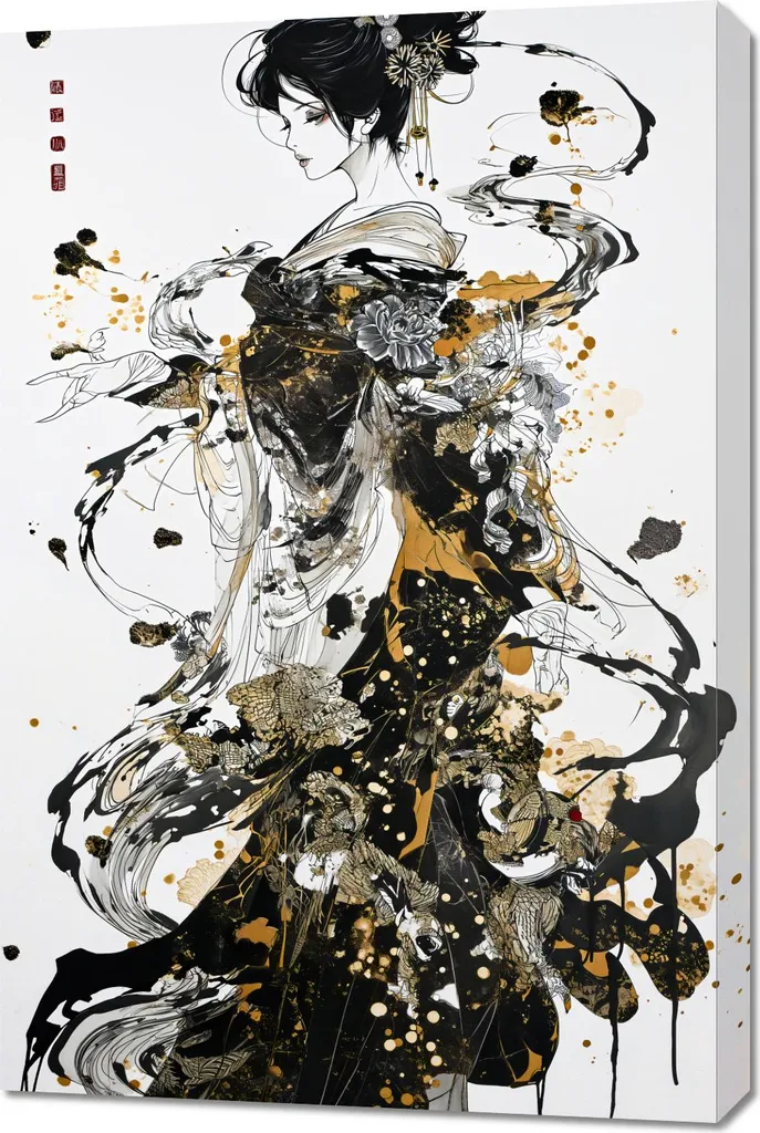 Tableau Image 60 x 90 cm Odyssées de l'encre - Décoration Murale Abstraite