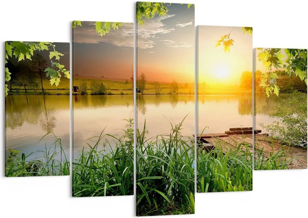 Bild auf Leinwand - Leinwandbild - Brücke See - 150x100cm - Produktbild 