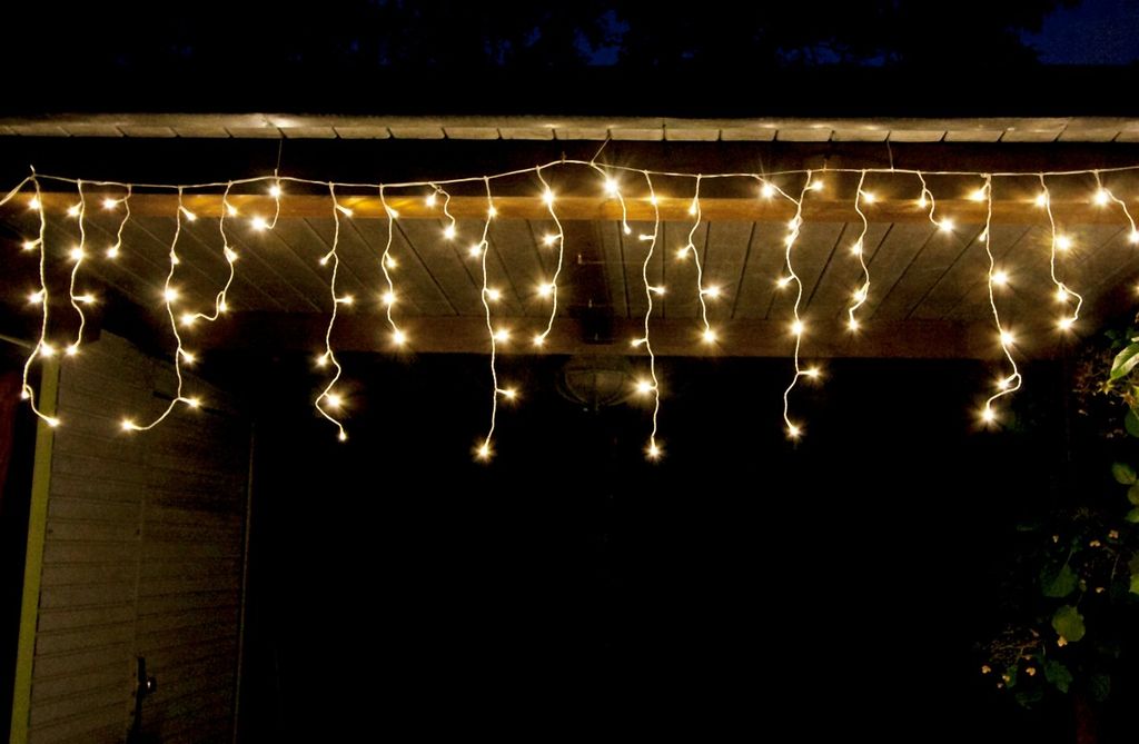 500 LEDs  Eiszapfen Lichterkette Eisregen Weihnachtsbeleuchtung IP44 Kaltweiß