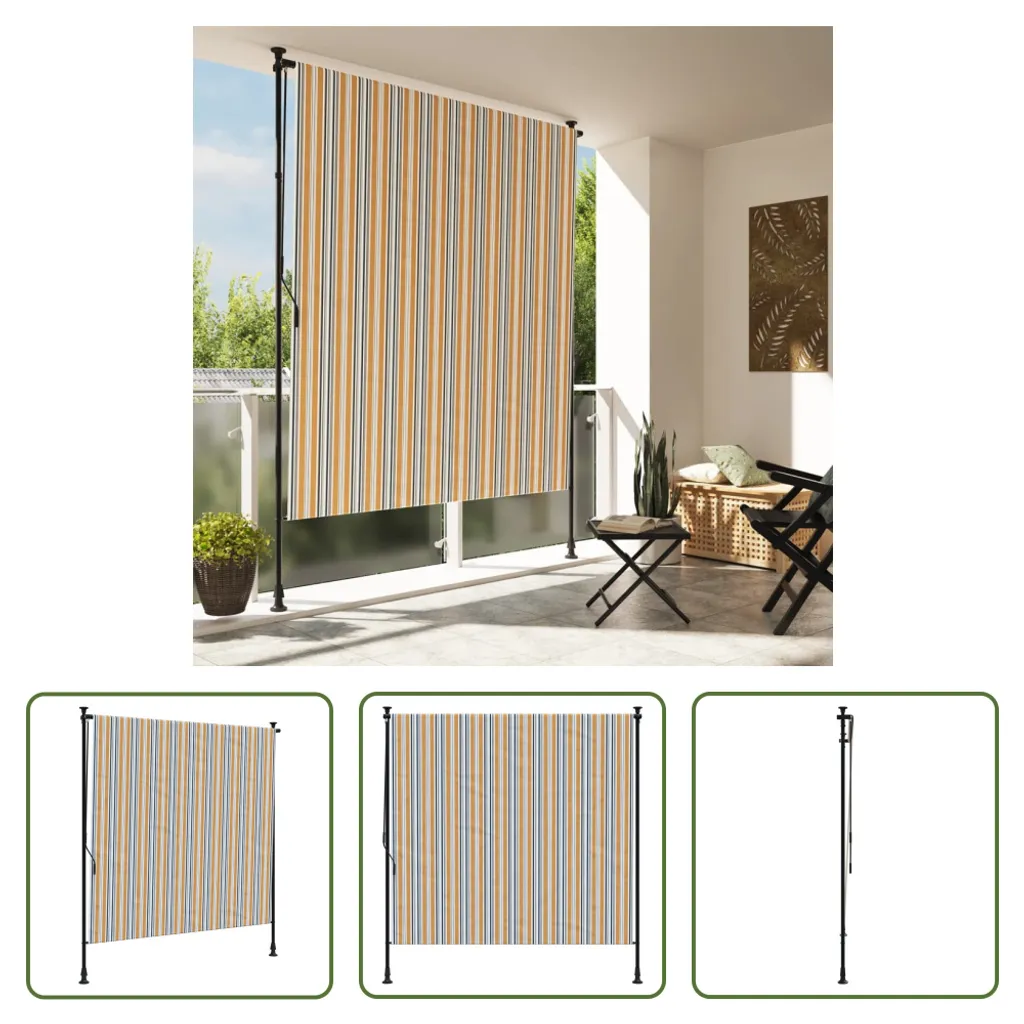 Tenda a Rullo Outdoor Giallo e Bianco 150x270 cm The Living Store