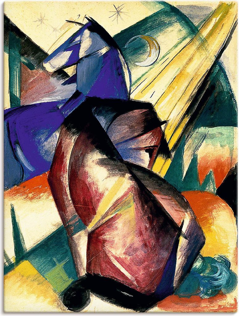 ARTland Leinwandbild Zwei Pferde rot und blau. 1912 Größe: 45x60 cm