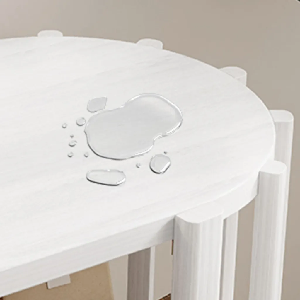 Table basse salon blanche ovale 3 niveaux idéale pour petits espaces - 2