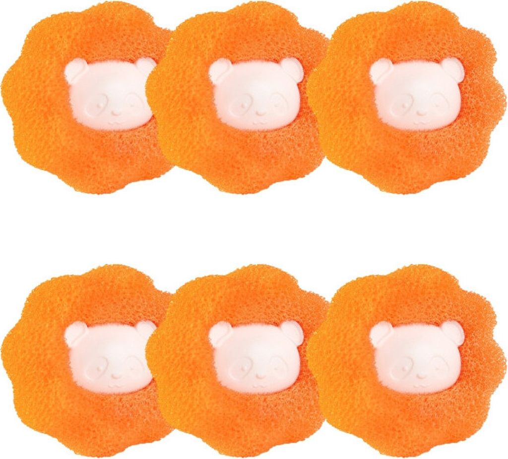 INF Fusselball für Waschmaschine/Wäschetrockner 6 Stk.Lief Orange
