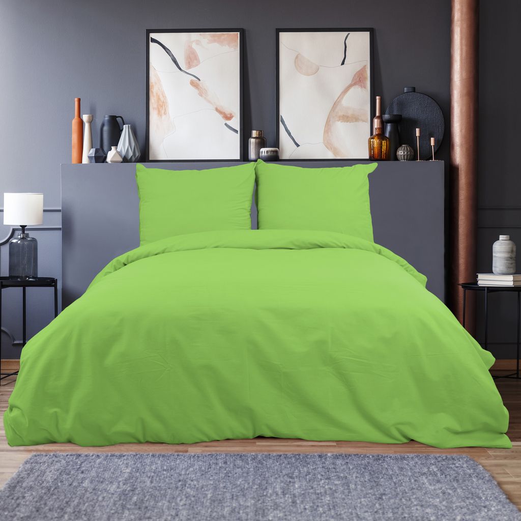 Buymax Bettwäsche Bettbezug 200x200 cm, Kopfkissenbezug 80x80 cm 3 teilig Deckenbezug Set aus 100% Baumwolle Renforce mit Reissverschluss
