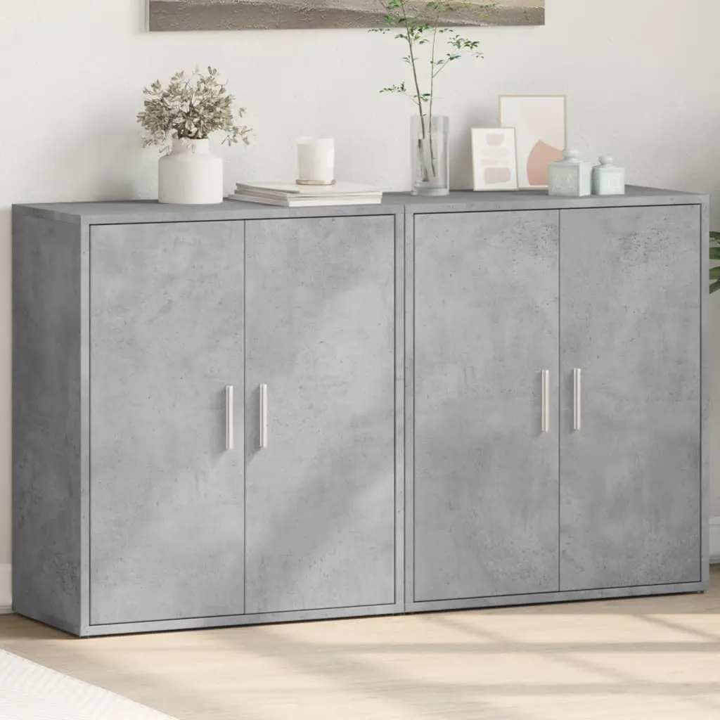 Set 2 Credenze vidaXL Grigio Cemento 60x31x70 cm - Mobiletti Moderni