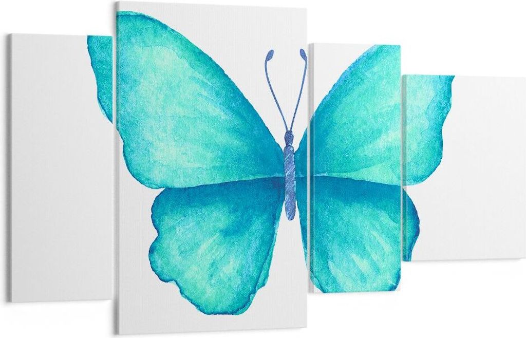 Bild auf Leinwand - Leinwandbild - Schmetterlinge Fliegen Kindheit Sommer - 120x70cm - Wand Bild - Wanddeko - Leinwanddruck - Bilder - Kunstdruck -...