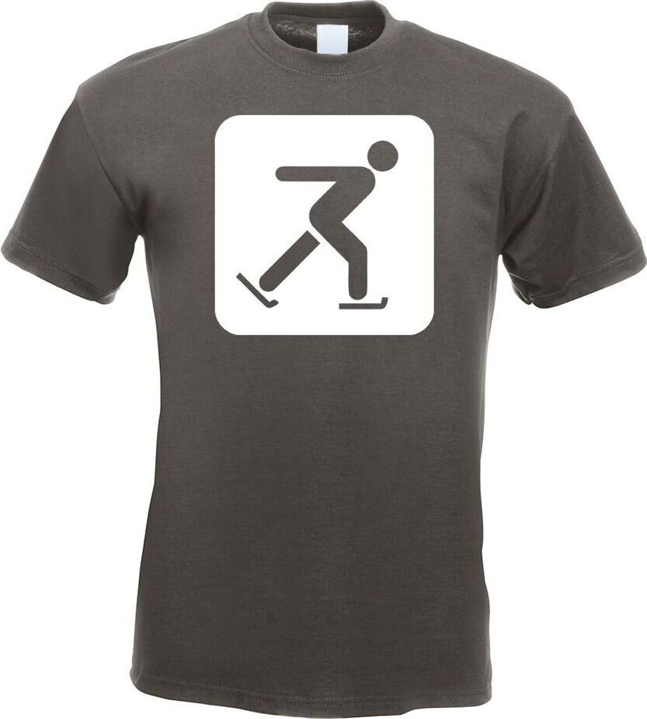 Kiwistar - T-Shirt - Graphit - Schlittschuhlaufen Piktogramme Herren Funshirt Bedruckt Design Sprüche Spruch Motive - mit Motiv Bedruckt - Funshir...