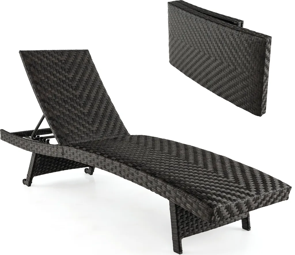 Lit de Soleil de Jardin Mobile en Polyrotin pour Terrasse et Bord de Piscine