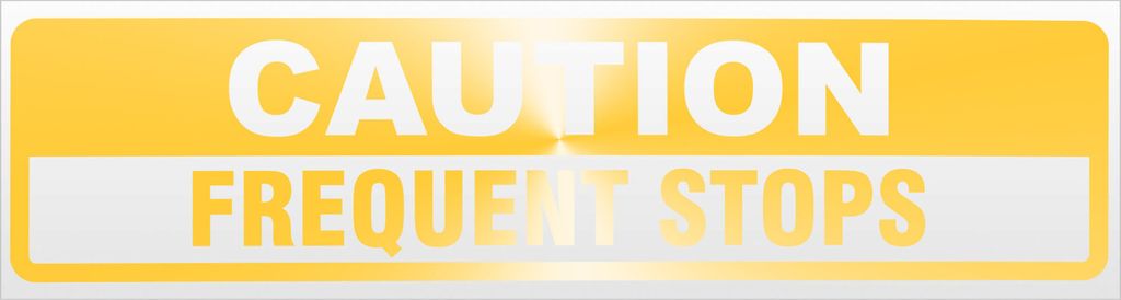 Kiwistar Caution Frequent Stops Magnetschild Schild magnetisch - 60cm Gelb - reflektierend - Magnetfolie für Auto PKW Kfz