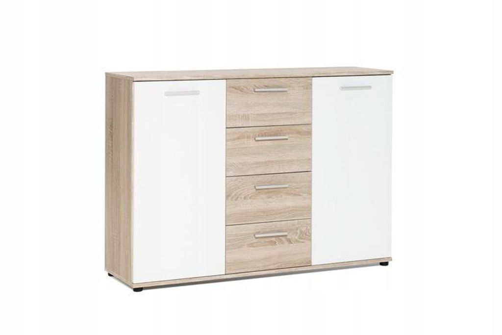 Kommode -  mit 4 Schubladen - 2 Fächer - 120 x 85 x 35 cm Produktbild 