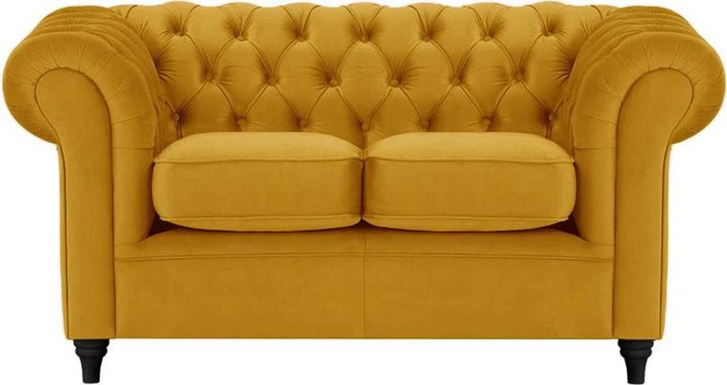 Zweisitzer-Sofa Chesterfield-Velluto 8-black