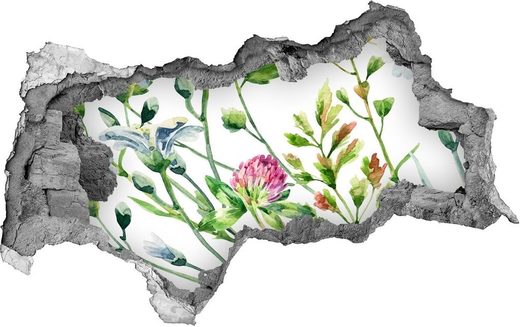 Selbstklebender Loch-3D-Aufkleber 95x73 cm wilde Blumen