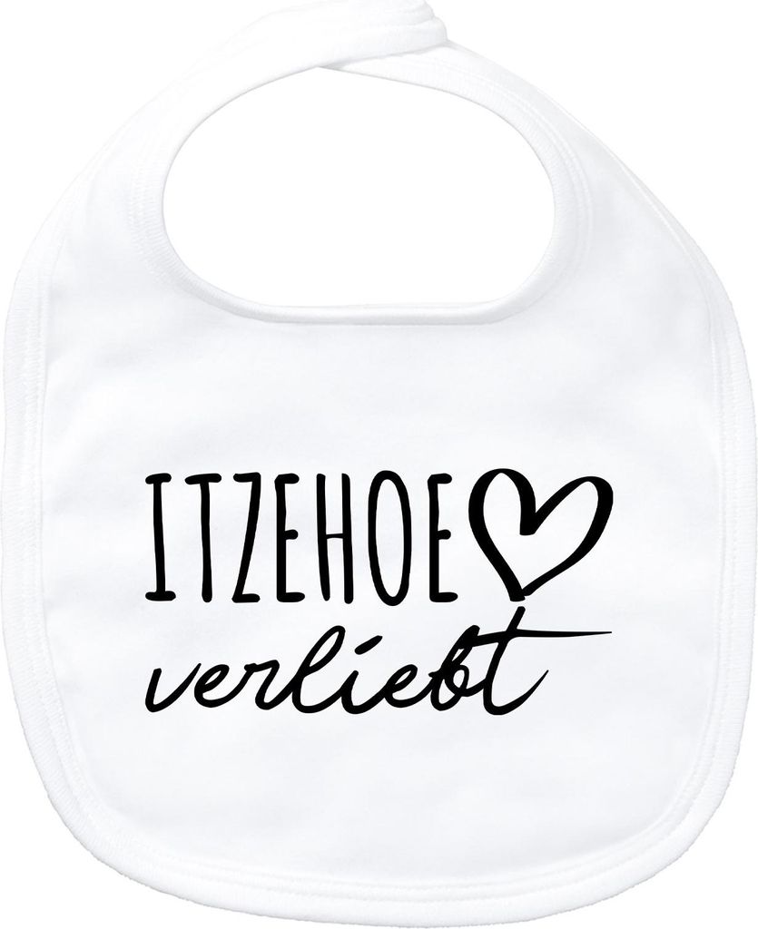Huuraa Baby Lätzchen Itzehoe verliebt White Klettverschluss Baumwolle Latz Geschenkidee