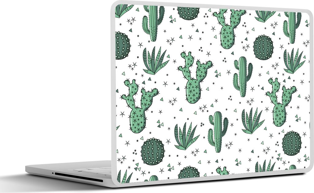 MuchoWow Laptop Aufkleber Sticker Cover Muster - Kaktus - Pflanzen - Sukkulenten 30x21 cm - Sticker für Laptop - Selbstklebend